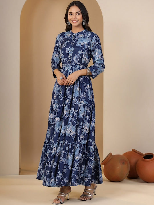 Vishudh Floral Print Maxi Dress