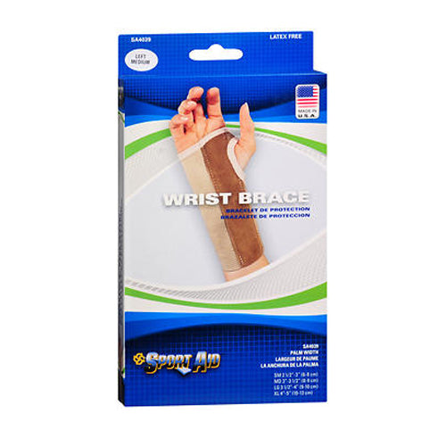 Sport Aid, Sportaid Wrist Brace Palm Stay, Beige Left Medium 1 each