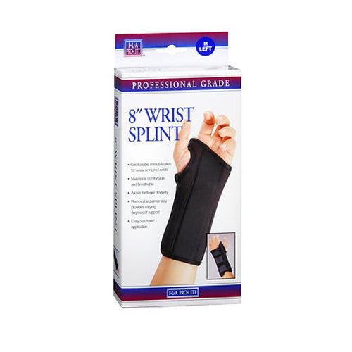 Fla Orthopedics, Fla Orthopedics Prolite Wrist Splint Brace Left, Black Medium 1 each
