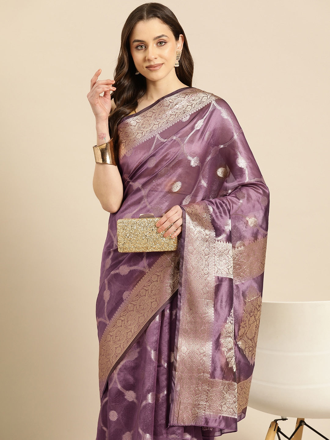 Silk Land Woven Design Zari Banarasi Saree
