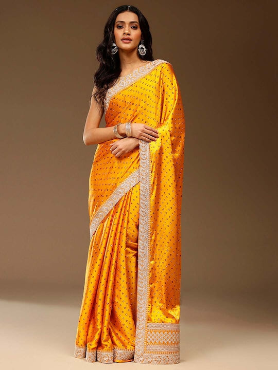 Sangria Embellished Satin Silk Party Saree