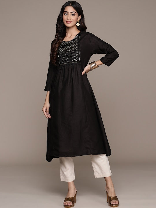 Anubhutee Yoke Design Sequinned Kurta