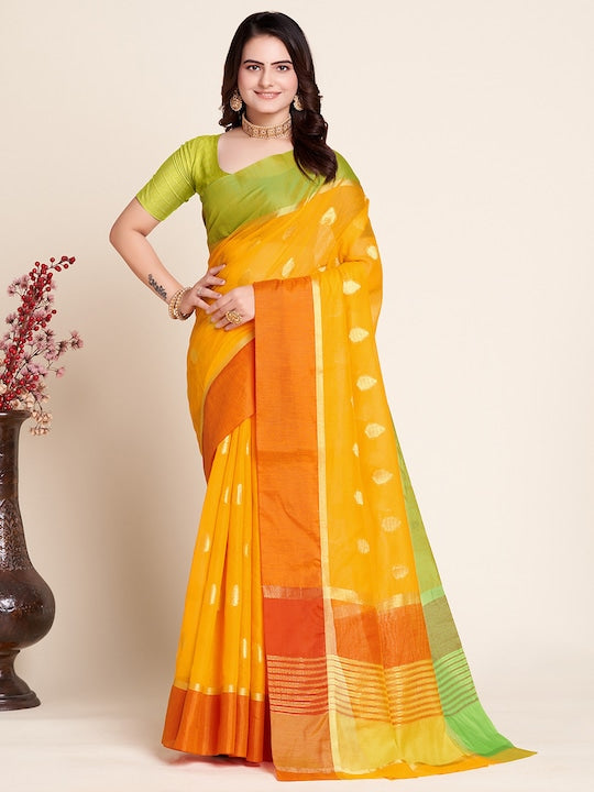 Anjaneya Sarees Woven Design Zari Silk Blend Banarasi Saree
