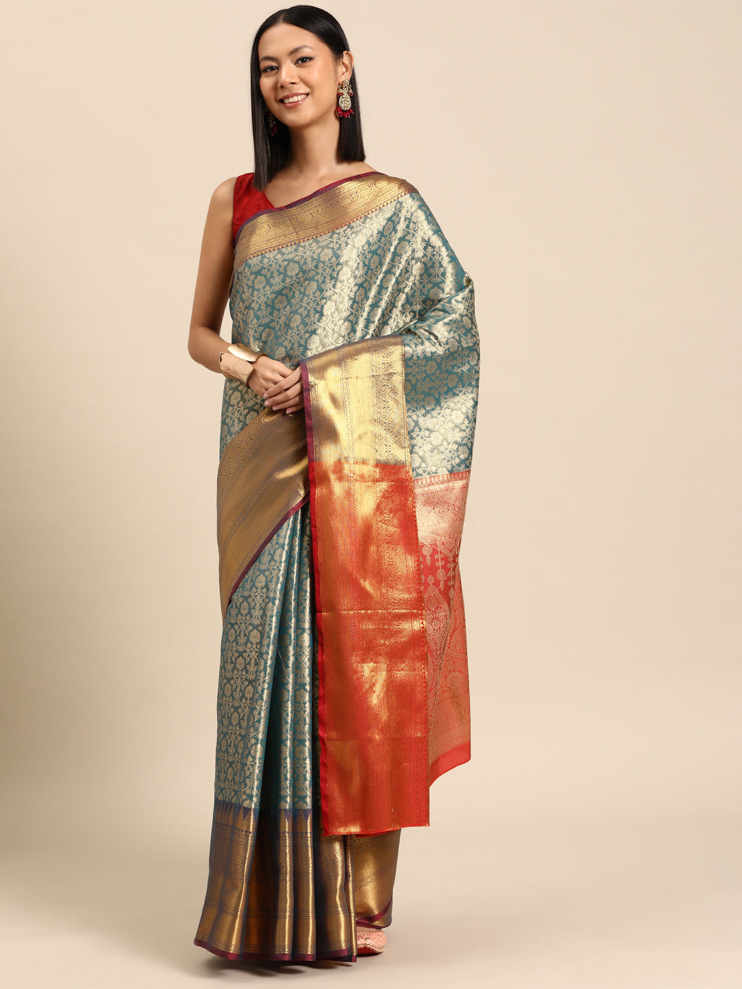 Silk Land Ethnic Motifs Zari Brocade Banarasi Saree