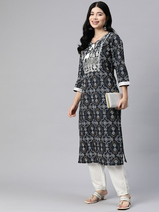 Readiprint Fashions Women Bandhani Printed Floral Kurta