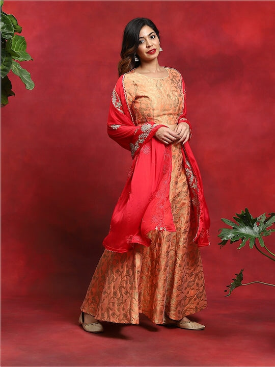 AKS Couture Woven Design Ready to Wear Lehenga & Blouse With Dupatta