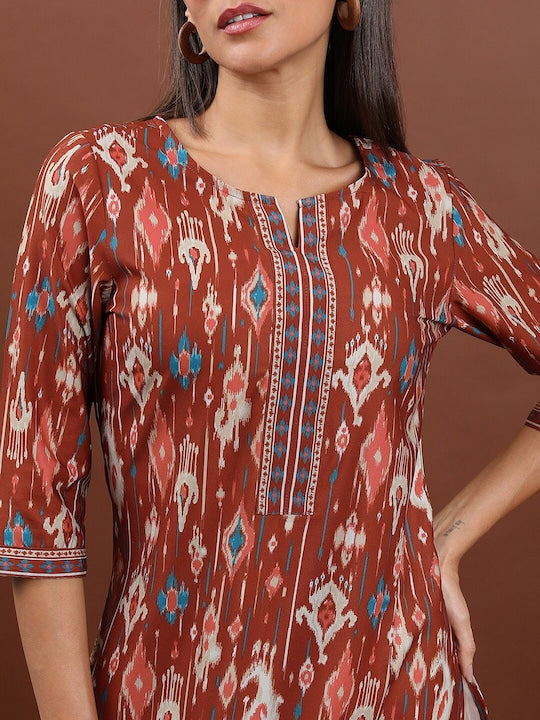 Vishudh Ethnic Printed Straight Kurta