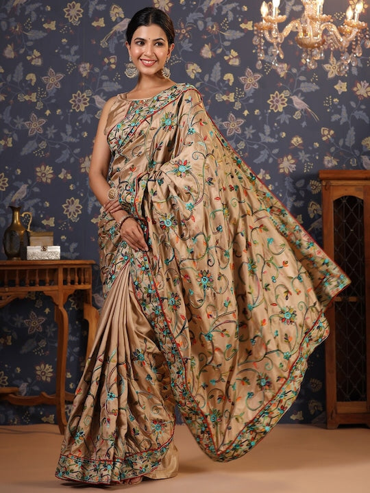 House of Pataudi Floral Embroidered Sarees
