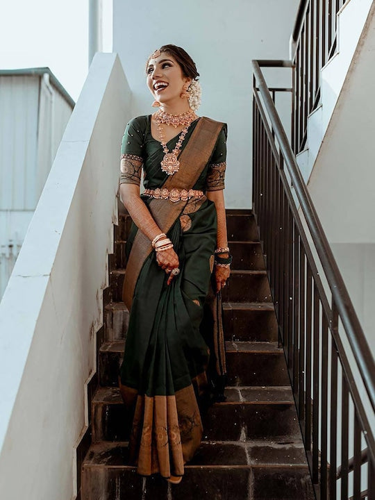 Anjaneya Sarees Woven Design Zari Banarasi Saree