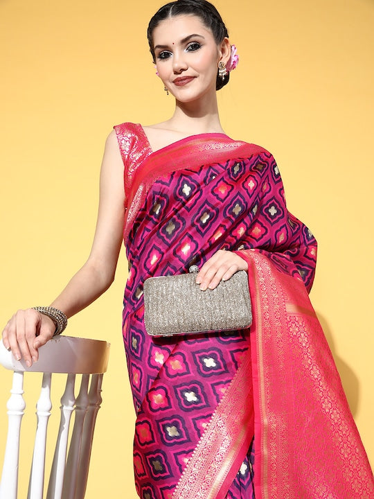 Saree mall Ethnic Motifs Saree with Woven Design Border