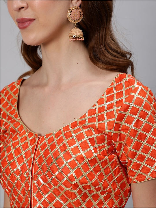 AKS Couture Leheriya Printed Ready to Wear Lehenga & Blouse With Dupatta