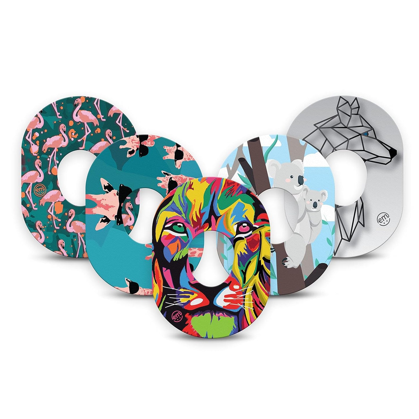 ExpressionMed - Adhesive Patch for Dexcom G7 (5-Pack) - Made in The USA, Waterproof, Split Backing, CGM Tape (Animal Fun Variety Pack)