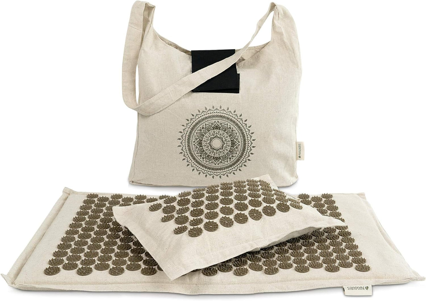 Navaris Acupressure Mat and Pillow Set - Mat for Back and Neck, Muscle Relaxation, Massage