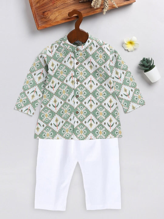 Vastramay Sishu Boys Abstract Printed Kurta with Pyjamas