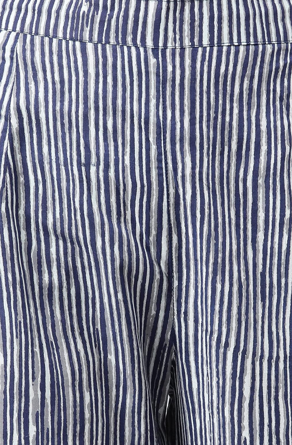 Janasya Women's Navy Blue Cotton Kurta with Pant