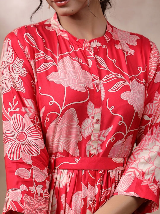 Vishudh Floral Print Maxi Dress