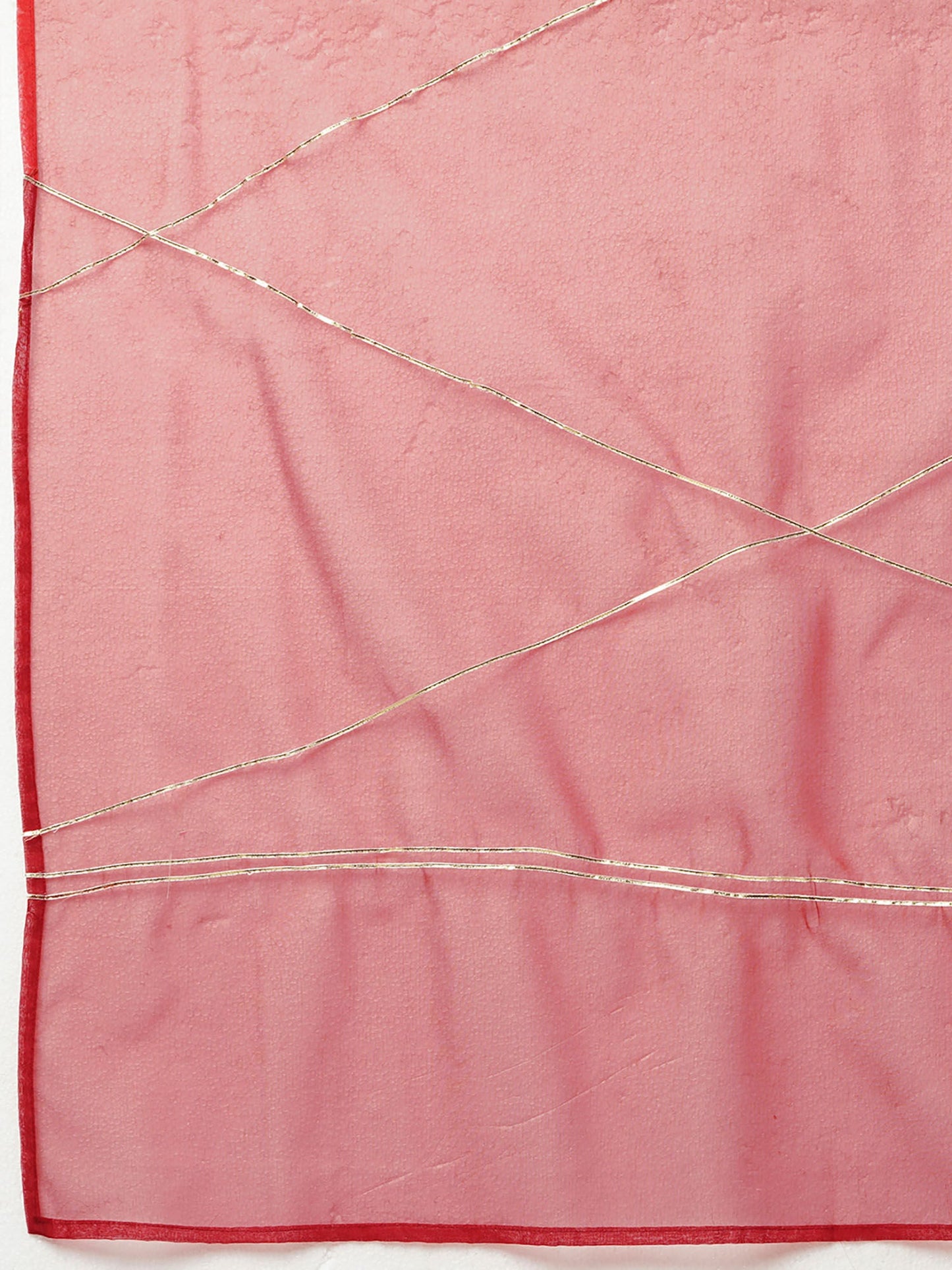 Heeposh Red Embroidered Anarkali Kurta with Organza Silk Dupatta (Set of 3)