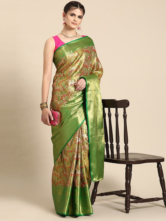 Silk Land Woven Design Zari Pure Silk Saree
