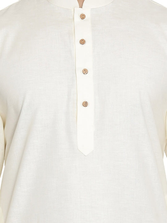 Vastramay Men Mandarin Collar Cotton Kurta