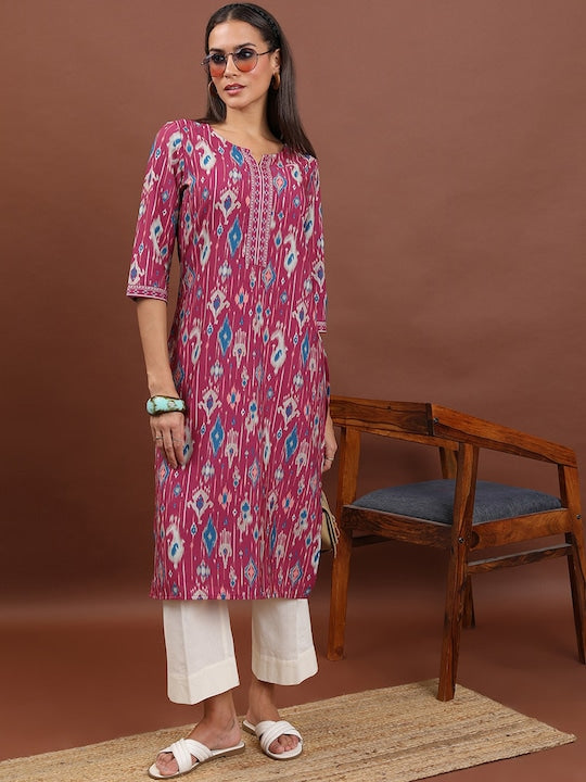 Vishudh Ethnic Printed Straight Kurta