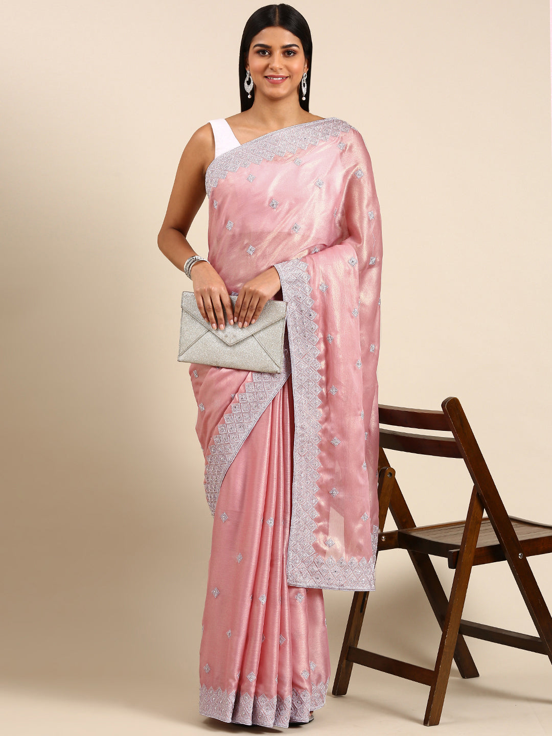 Kasee Ethnic Motifs Zari Pure Chiffon Saree