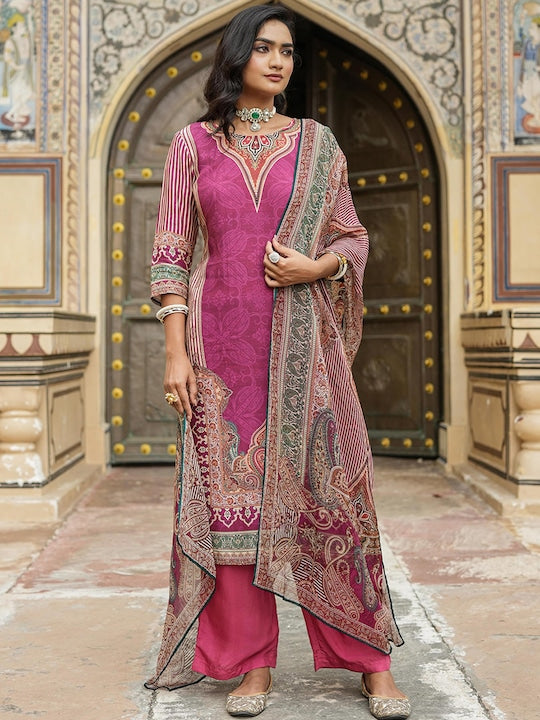 SCAKHI Paisley Printed Regular Kurta & Palazzos With Dupatta