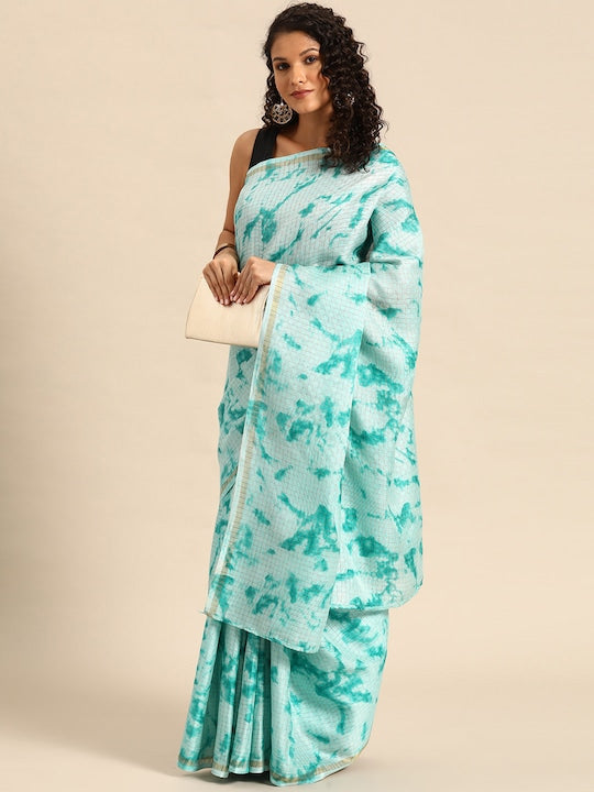 Here&now Abstract Printed Ready to Wear Saree