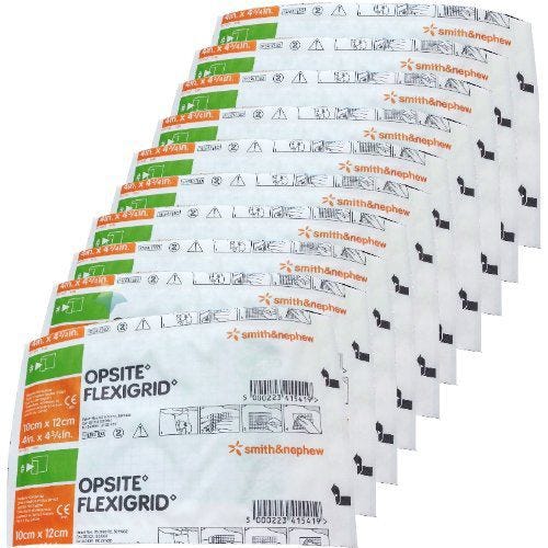 OpSite Flexigrid Smith & Nephew Opsite Flexifex Transparent Adhesive Film Dressing: 2.375" x 2.75", Sterile White