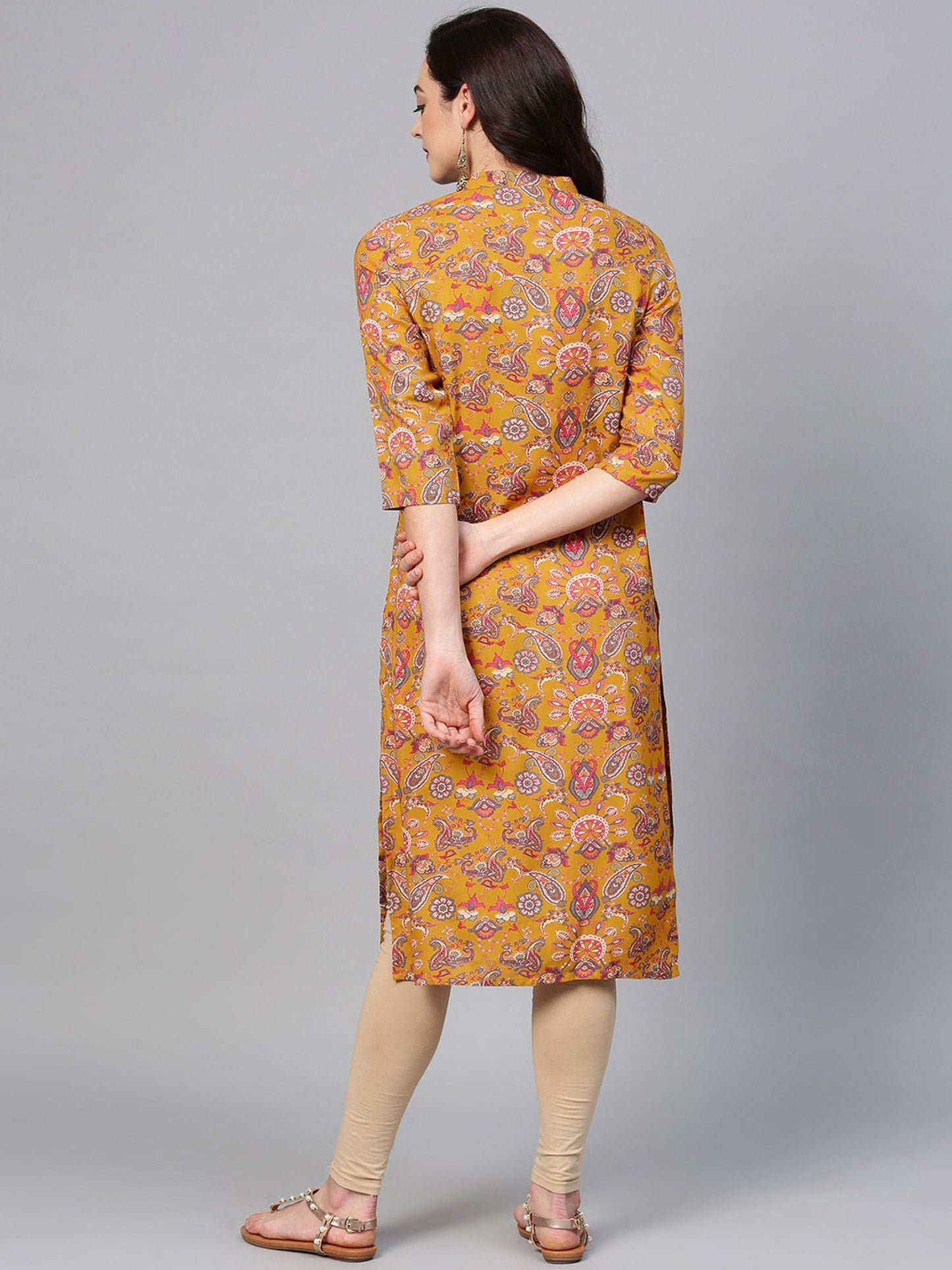 KSUT Yellow Floral Kurta
