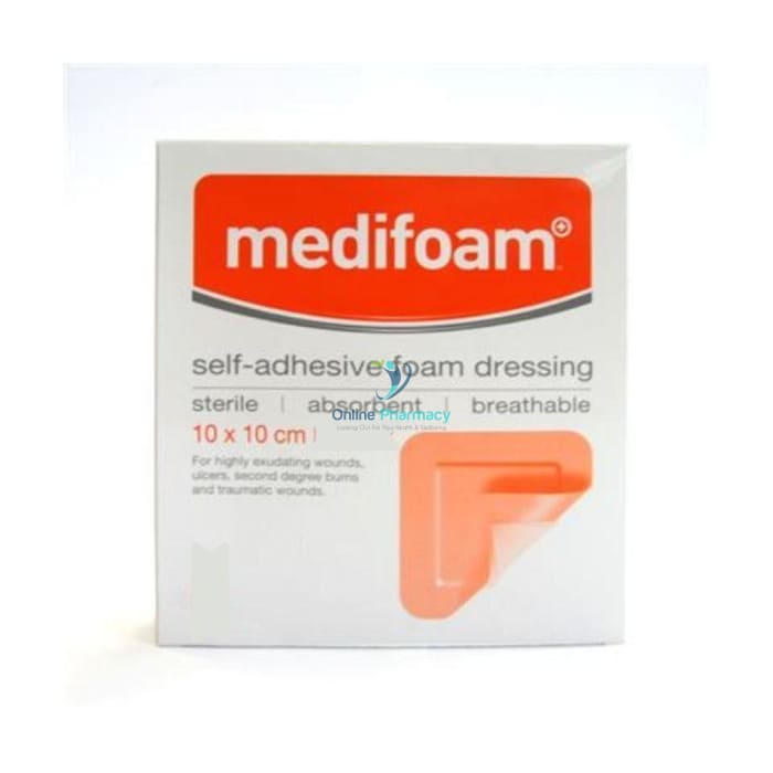 Medifoam Adhesive Foam Dressing (Box of 5) 10cm x 10cm