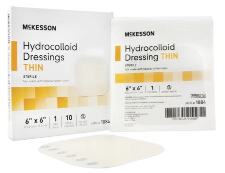 Mckesson 1884 Hydrocolloid Dressing. Box of 10