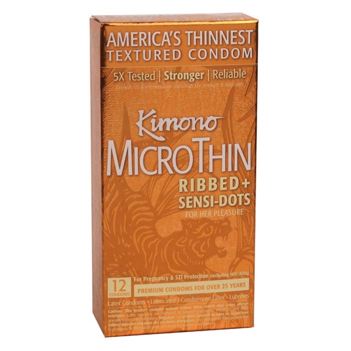 Kimono Microthin Ribbed Sensidots Box 12