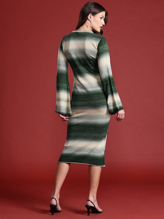 All about you Ombre Flared Sleeve October-Fascination Infatuation Sheath Dress