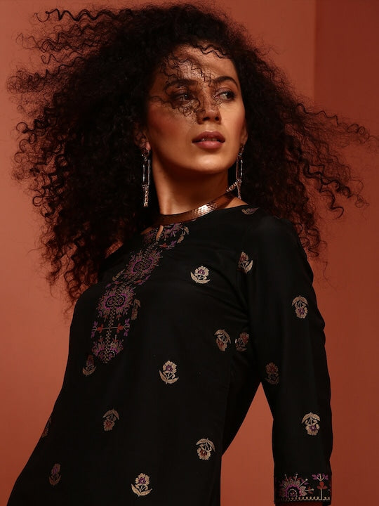 IMARA Ethnic Motifs Printed Straight Kurta