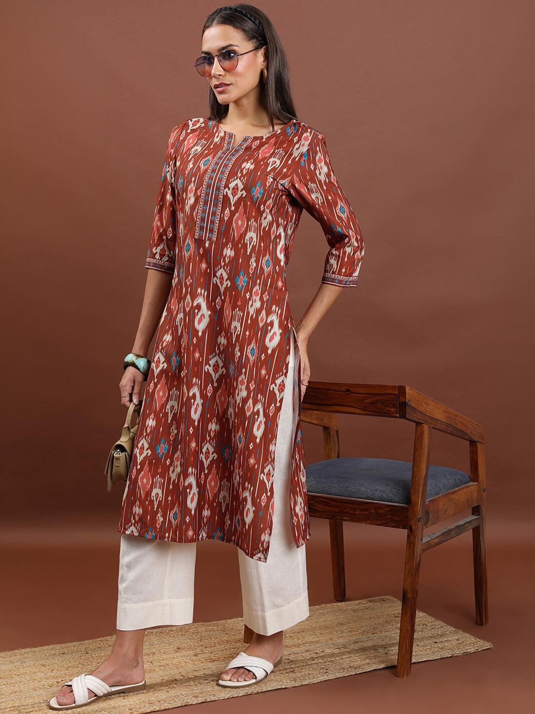 Vishudh Ethnic Printed Straight Kurta