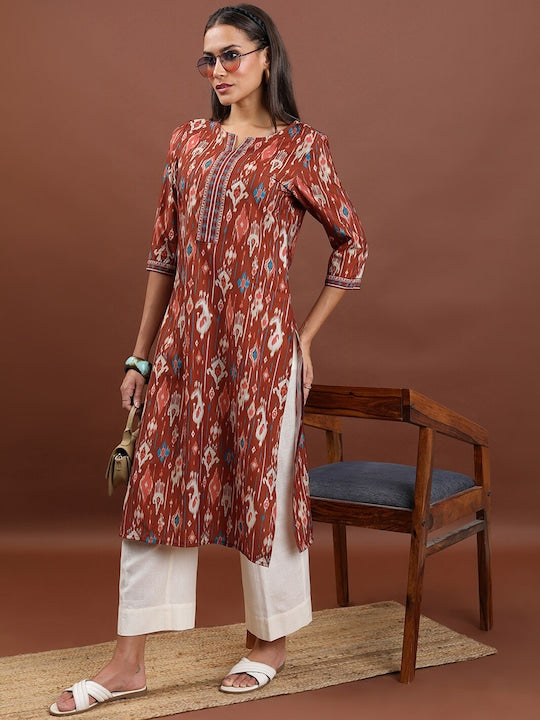 Vishudh Ethnic Printed Straight Kurta