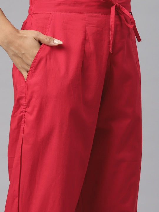 Readiprint Fashions Printed Regular Mirror Work Pure Cotton Kurta with Trousers