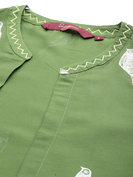 Sangria Striped Zari Kurta with Trousers with Shrug