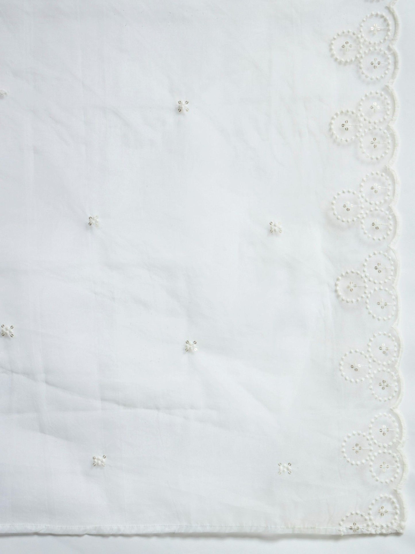 Heeposh White Embroidered Flared Kurta and Pants (Set of 3)