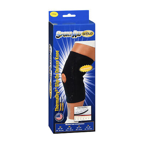 Sport Aid, Sport Aid Gold ThermaDry3 Slip-On Deluxe Knee Support Large, 1 Each