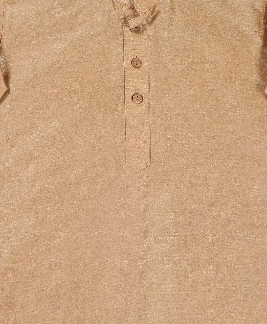 VASTRAMAY SISHU Full Sleeves Solid Kurta & Pyjama With Damask Motif Printed Nehru Jacket - Rose Gold & Blue