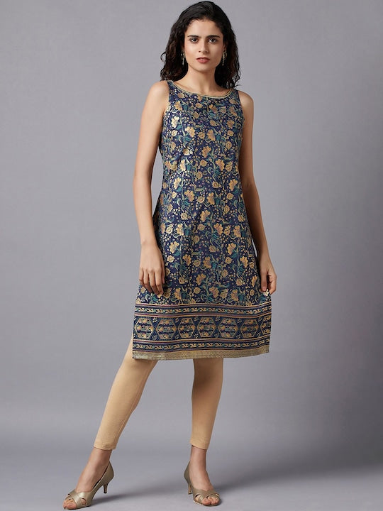 Aurelia Women Blue Floral Printed Kurta