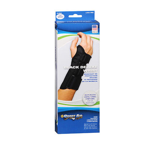 Sport Aid, Sport Aid Black Deluxe Wrist Left Medium, 1 Each