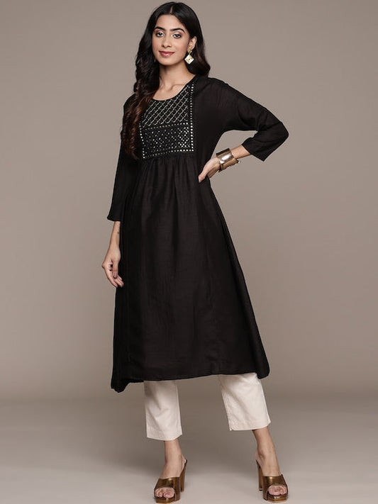 Anubhutee Yoke Design Sequinned Kurta