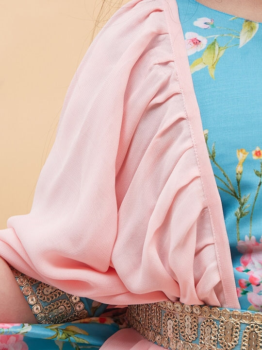 Vastramay Girls Printed Ready To Wear Lehenga & Blouse With Dupatta