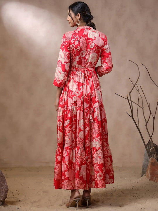 Vishudh Floral Print Maxi Dress