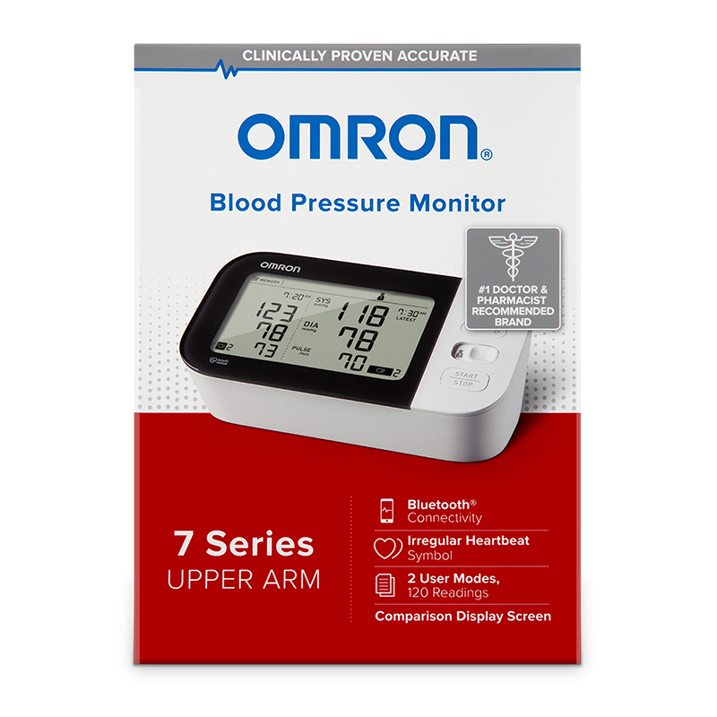 Omron 7 Series Wireless Bluetooth Upper Arm Blood Pressure Monitor - 120 Readings