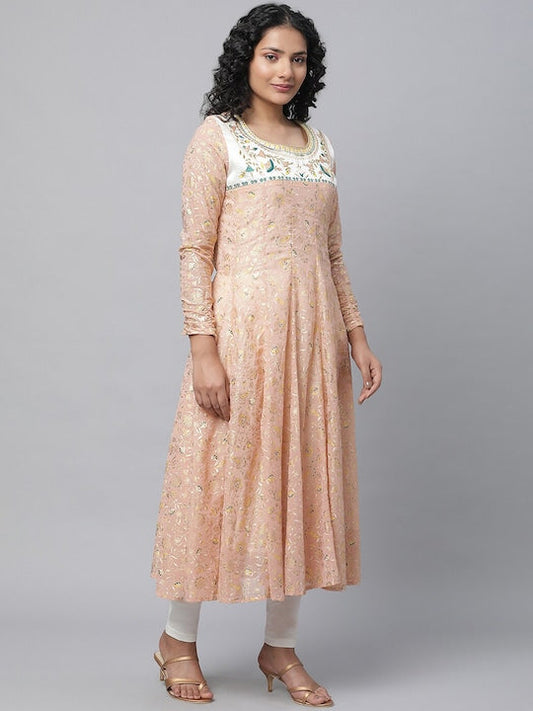 Aurelia Floral Printed Thread Work Kurta With Leggings & Dupatta