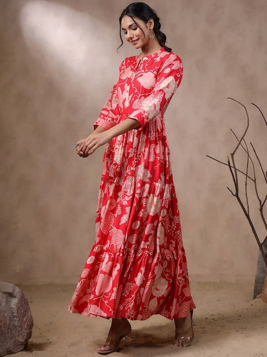 Vishudh Floral Print Maxi Dress