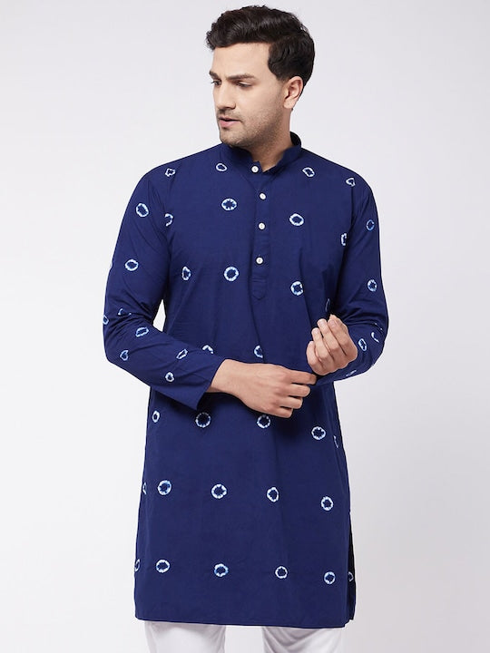 Vastramay Men Geometric Printed Pure Cotton Kurta